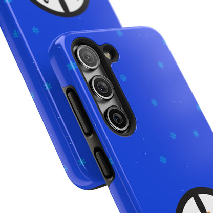 Penguin Cute Tough Phone Case – Blue Snowflake Protective Cover