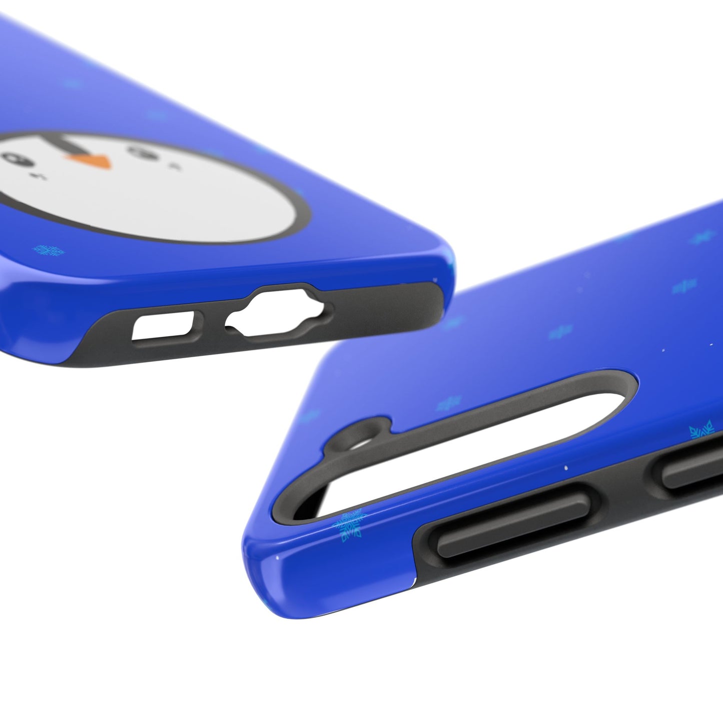 Penguin Cute Tough Phone Case – Blue Snowflake Protective Cover