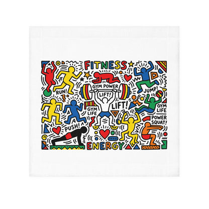 Fitness Energy Face Towel — Colorful Gym Life Workout Design