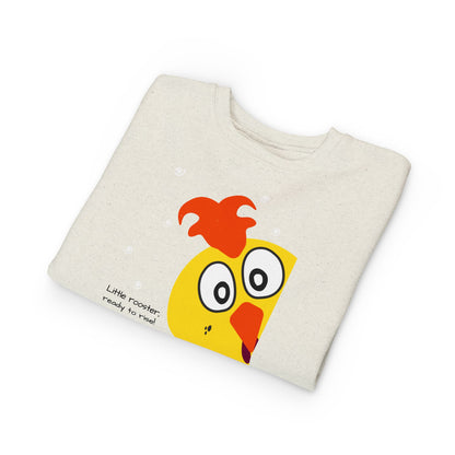 Toddler Sweatshirt - "Little Rooster, Ready to Roar" Cute Chick Graphic