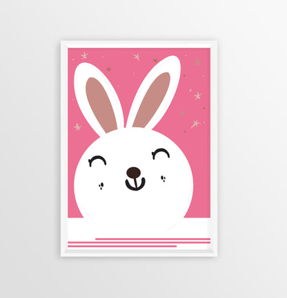 Kids Room Rabbit or Classroom Print Decor, Children Art
