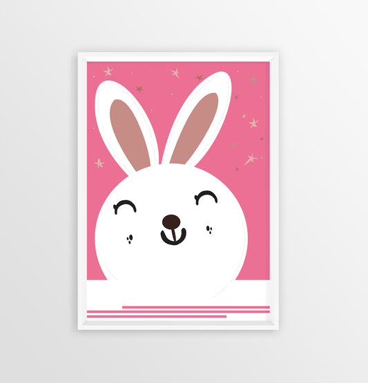 Kids Room Rabbit or Classroom Print Decor, Children Art